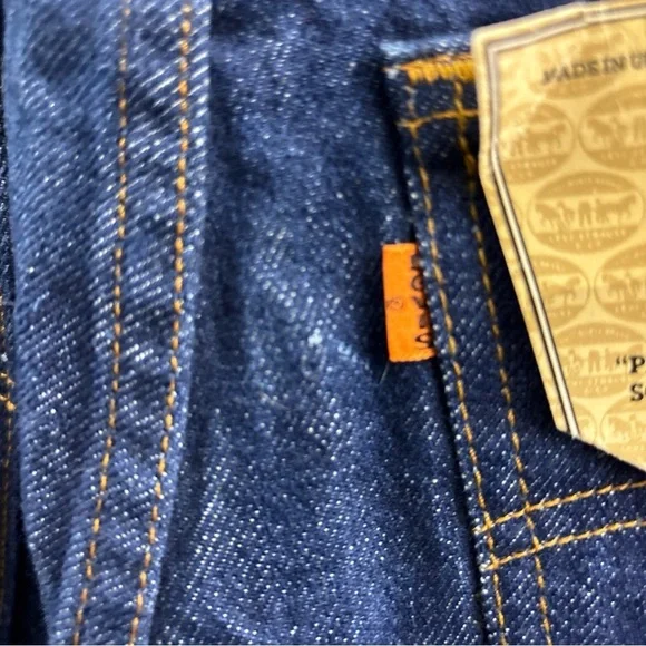 Vintage Levi’s Men Blue Jeans 32x30 NWT 1981 Straight Leg Denim 80’s Dark Washed - Picture 6 of 14